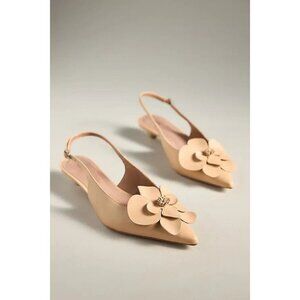 Anthropologie Maeve Floral Slingback Heels 37